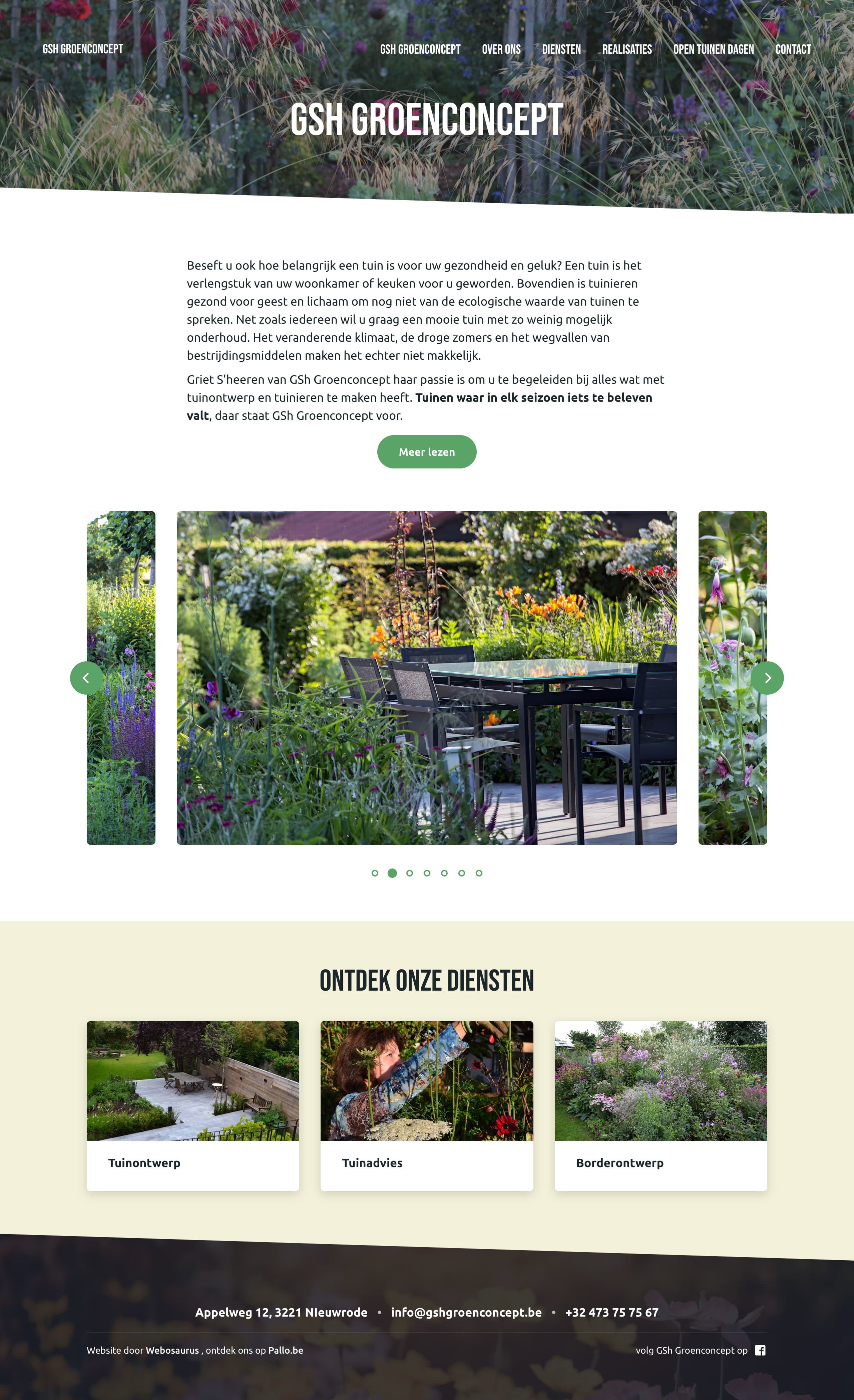 De website van GSh Groenconcept