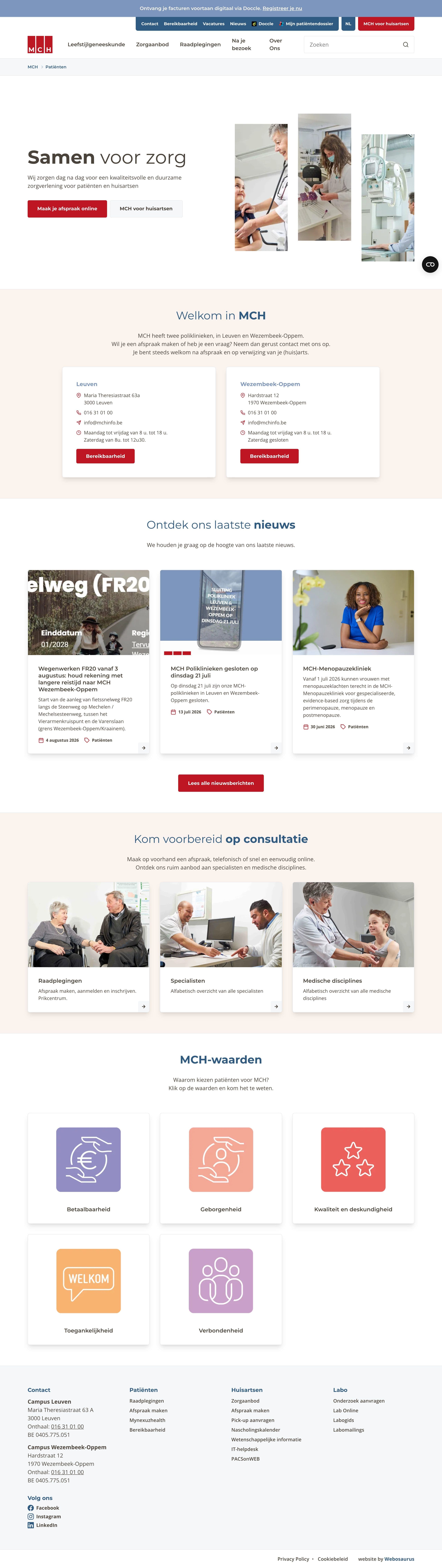De website van MCH Leuven