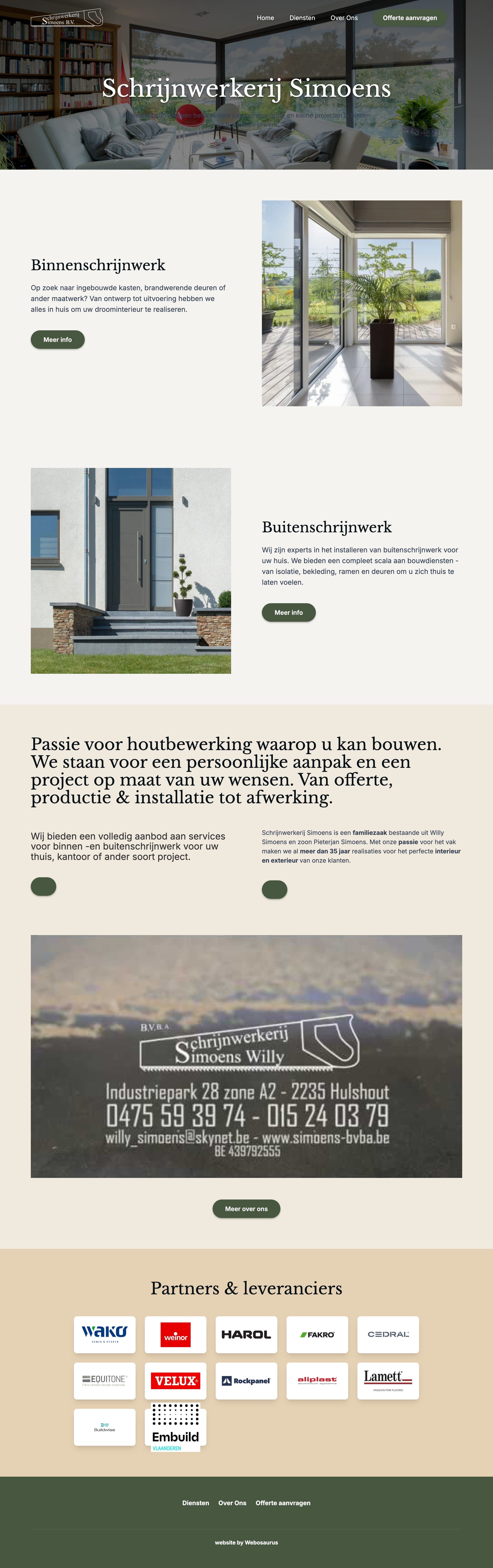 De website van Schrijnwerkerij Simoens