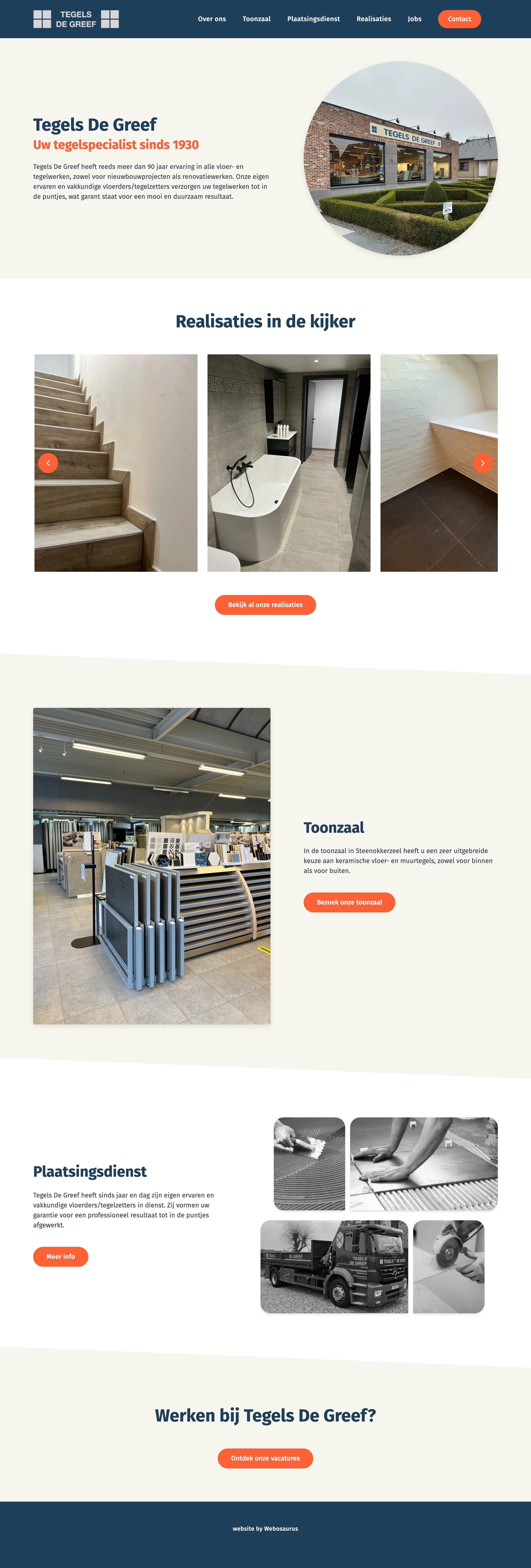 De website van Tegels de Greef