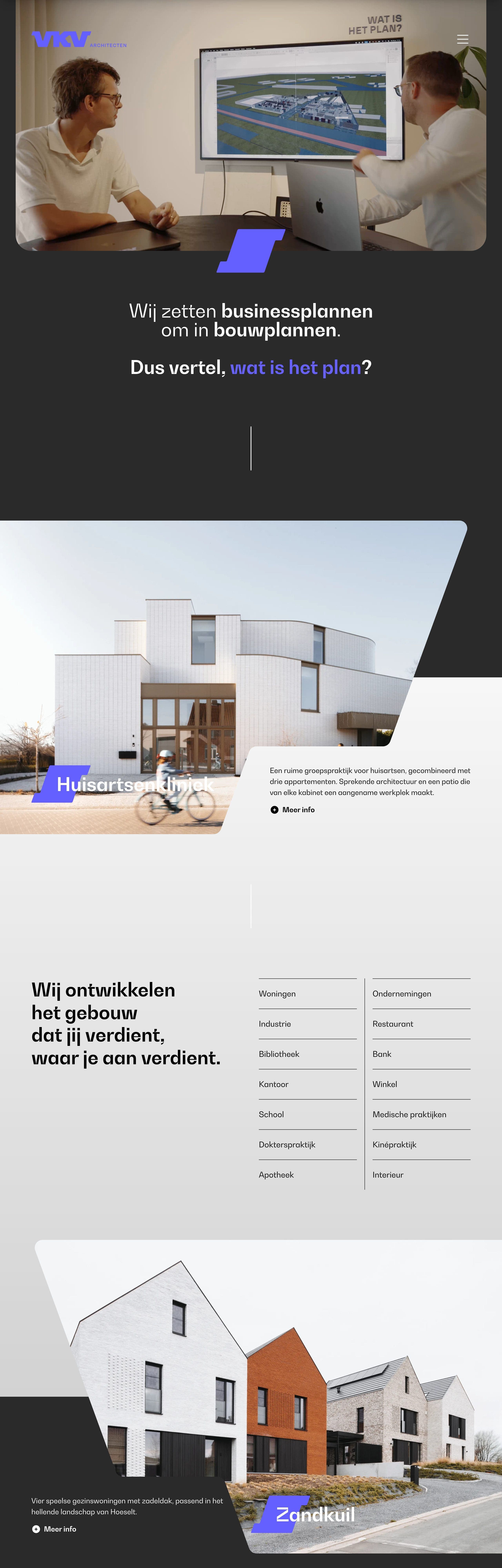 De website van VKV Architecten