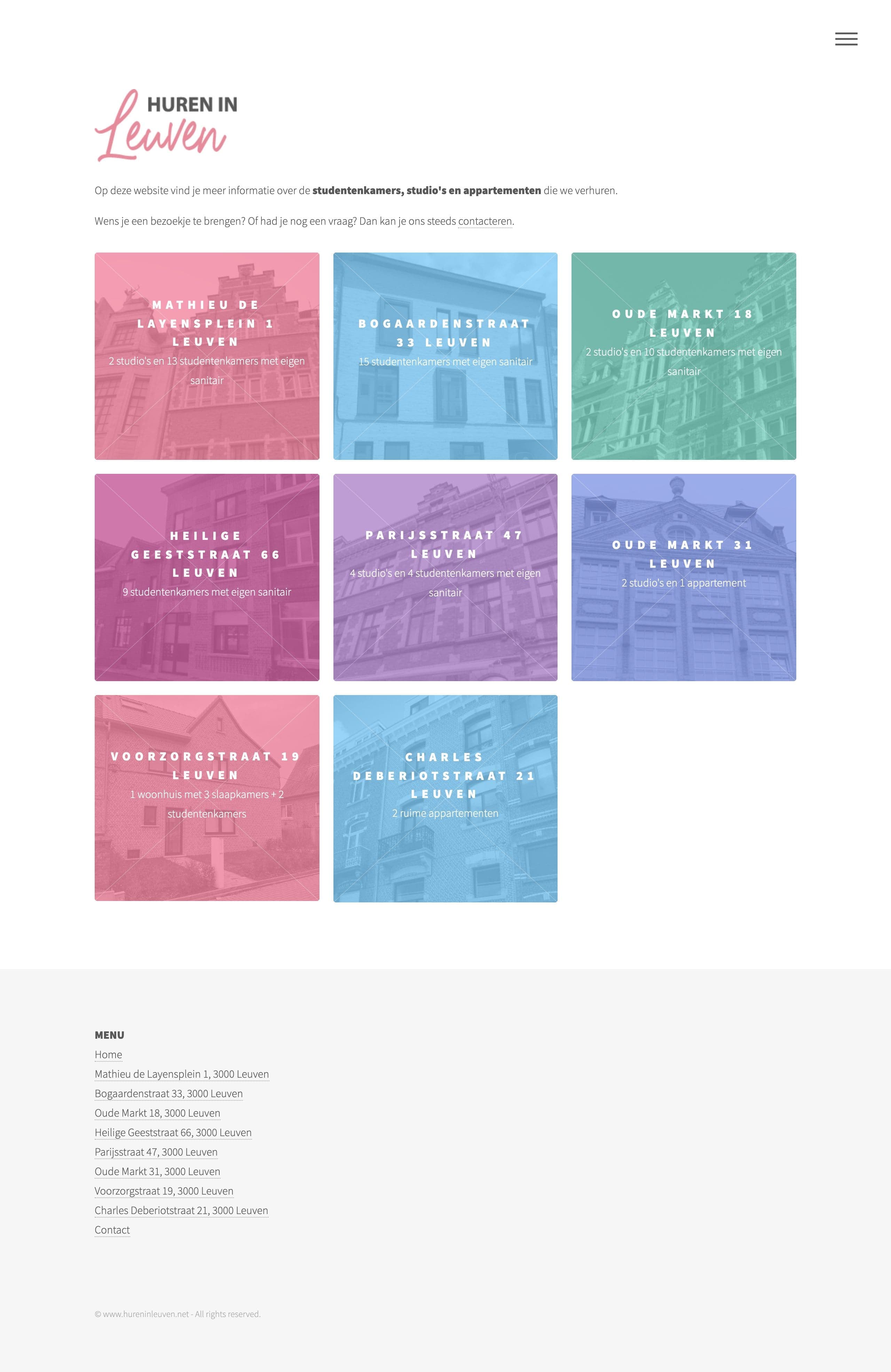 De website van Huren in Leuven